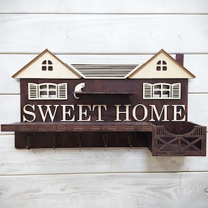 Entryway organizer, Key holder, Wall key holder, Key hook, Wall organizer, Shelf for keys, Wooden shelf for keys storage