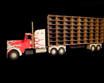 Toy car storage, Wood wall mounted Display, Game room Truck shelf, Garage Shelf