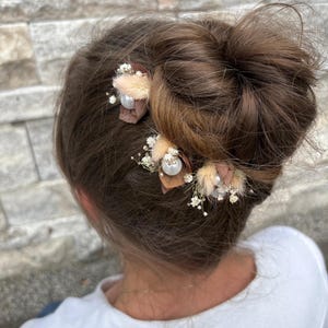 Hairpins &quot;Leo&quot; made of dried flowers, 3 pieces / Hair accessories / Bridal hair accessories / Flowers for the hair / Hair clip / Hair pin