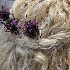 Hairpins &quot;Dark&quot; made of dried flowers, 3 pieces / Hair accessories / Bridal hair accessories / Flowers for the hair / Hair clip / Hair pin