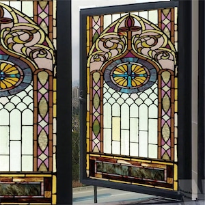 Window Film Glass Films Frosted Stained Window Church Style Sticker Can Do Custom Size