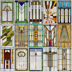 Customized Window Film Frosted Stained Glass  Static Cling Privacy Films Arts and Crafts Window Office Home Decor