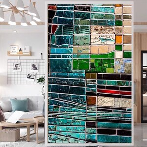 Custom Size Window Films Stained Glass Films Electrostatic Cling Frosted Opaque Home Foil Door Stickers Window Treatment