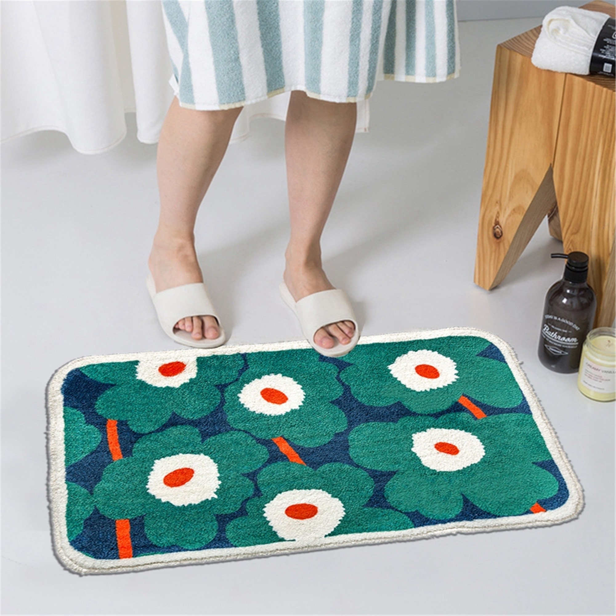 Soft Bedside Rugs Bathroom Rug Non Slip Bath Carpet Washable Etsy