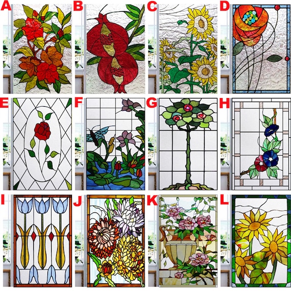 Custom Size Window Film Frosted Stained Glass Films Print - Etsy