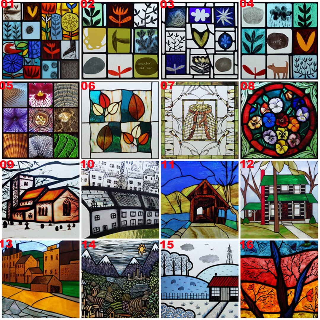 Custom Size Glass Films Stained Glass Stickers Static Cling Frosted