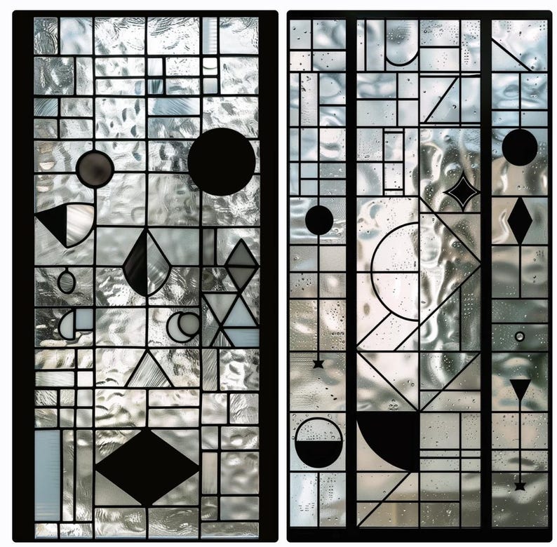 Custom Geometric Textured Glass Window Film – Modern Water Ripple ...