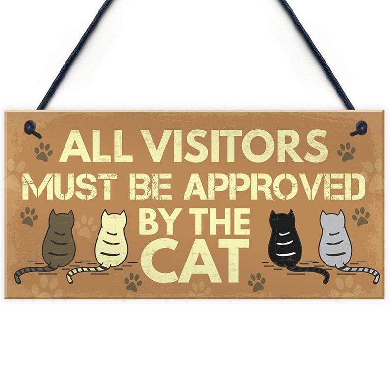 Lovely Cat Plaques Wooden Animal Printed Hanging Sign For Window Door Wall Decor Home Garden Yard Wood Plaques Decoration