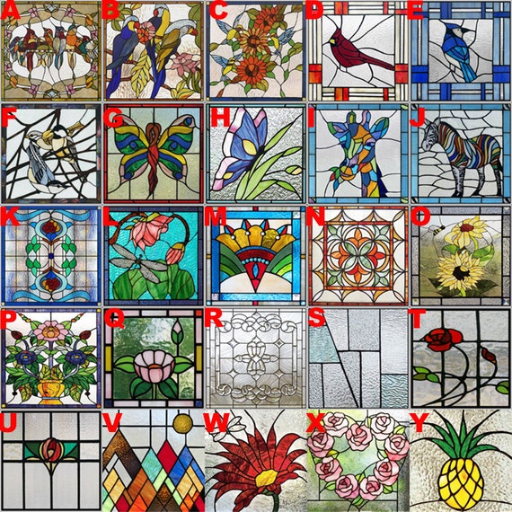 Customized Art Deco Design Birds Static Cling Sticker Window Etsy