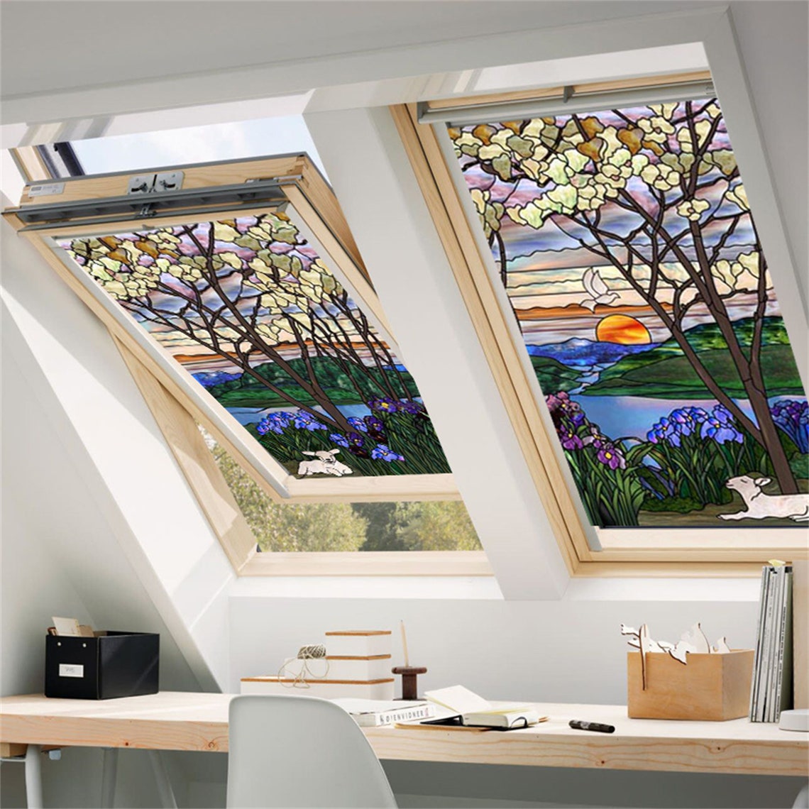 Window Film Frosted Stained Glass Films Customized Static Cling Sticker ...