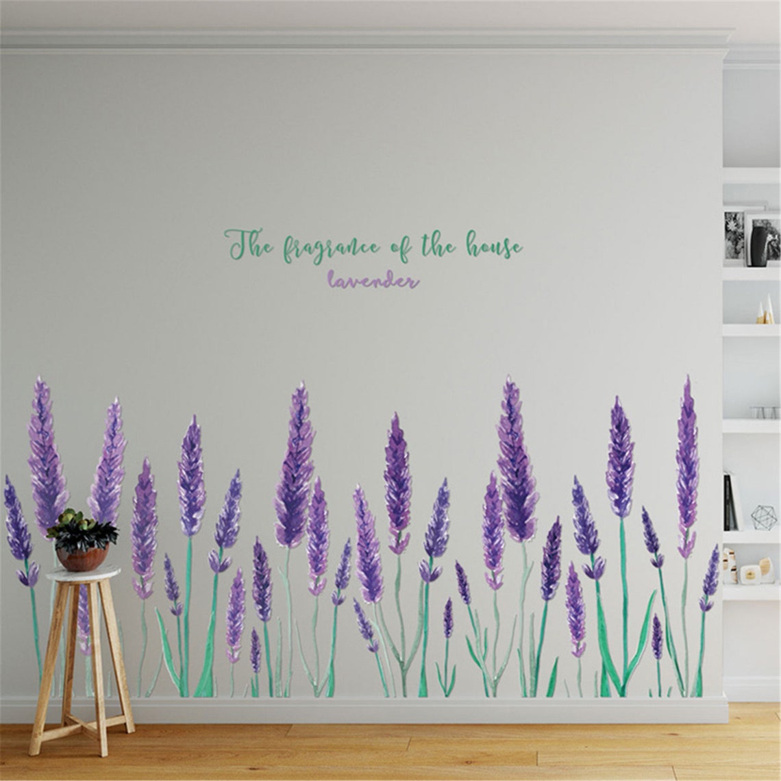 Purple Lavender Wall Sticker Living Room Background Home Etsy