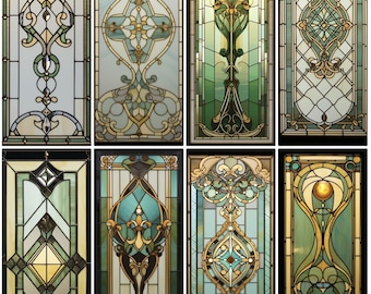Elegante Jugendstil Glasfolie - Sichtschutzfolie für Türen und Fenster