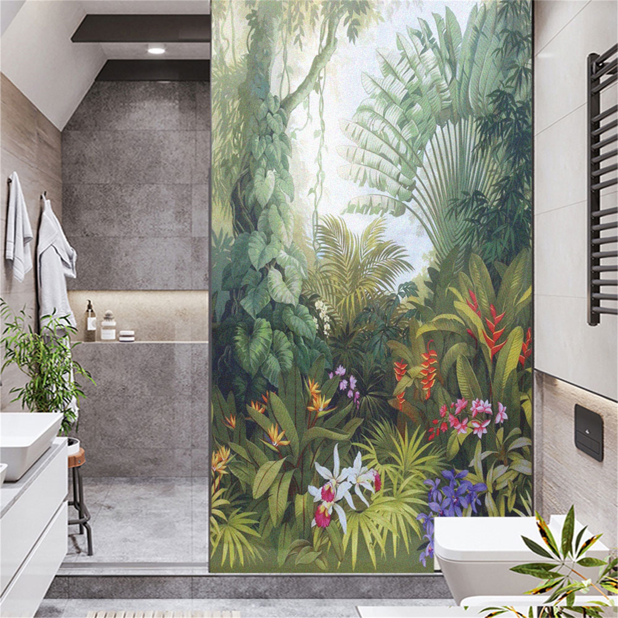 Window Film Privacy Plants Pattern Frosted No Glue Glass Etsy