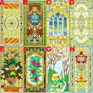 Customized Stained Glass Film Window Films,Static Cling Frosted Opaque Privacy,Bathroom Kitchen Cupboard Door Sticker Home Decor
