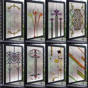 Customizable Frosted Stained Glass Window Film – 3D Matte Privacy Sticker, Static Cling for Kitchen, Office, and Home