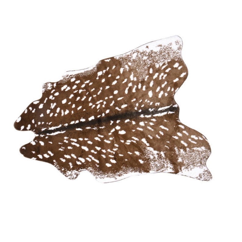 Fashion Hot Faux Deer Printed Carpet Velvet Imitation Leather Etsy