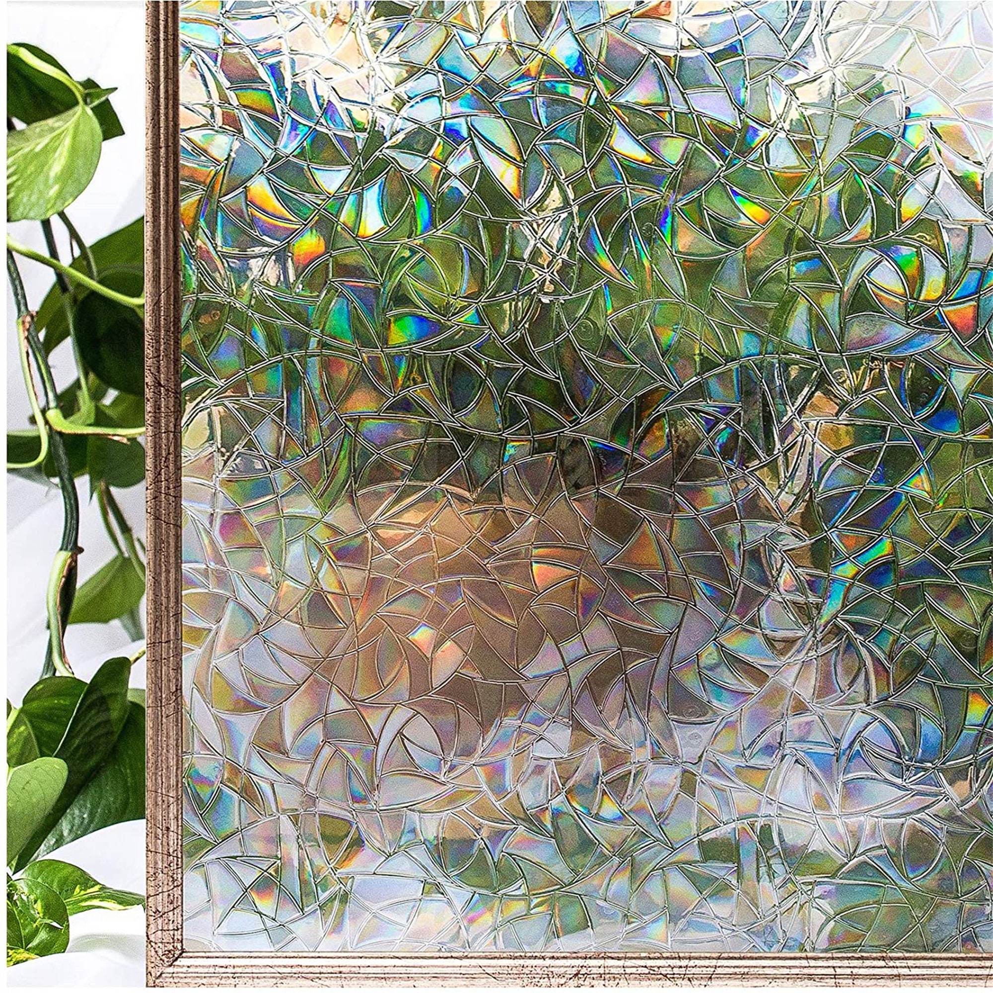 1 Rolle Stained Glass Window Film World Under The Sea Static