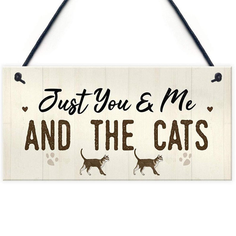Lovely Cat Plaques Wooden Animal Printed Hanging Sign For Window Door Wall Decor Home Garden Yard Wood Plaques Decoration