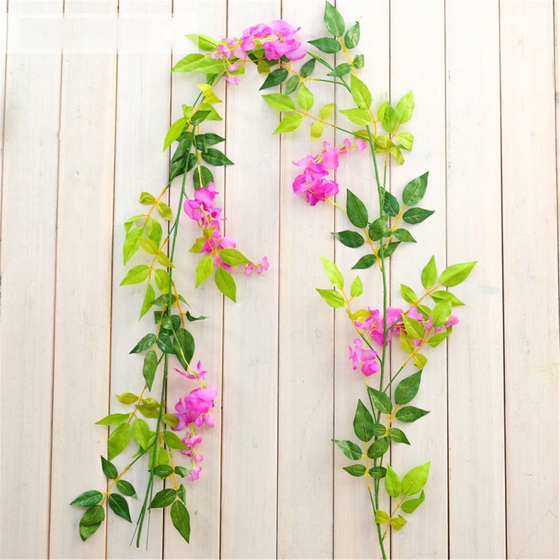 2M Wisteria Artificial Flowers Vine Garland Wedding Arch Etsy
