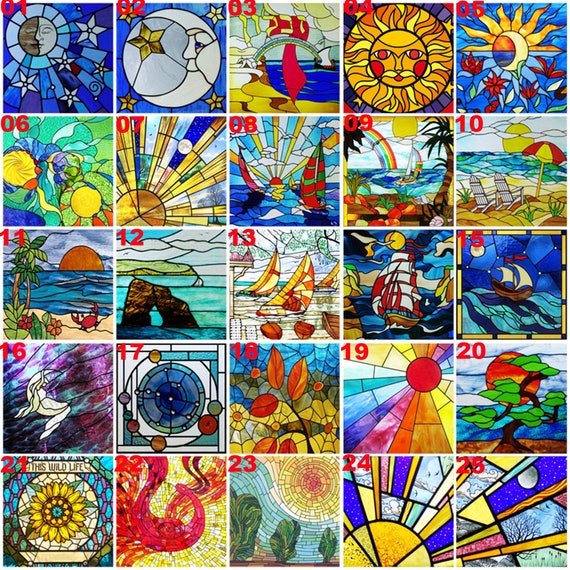 Window Privacy Film Static Cling - Stained Glass Decorative Film, Rainbow Sun Catcher, Non-Adhesive - View #5
