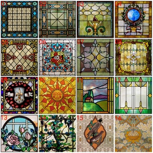 Window Film Privacy Frosted Static Cling Stained Glass Films Square Window Sticker Home Decal for Glass Door Office Custom size