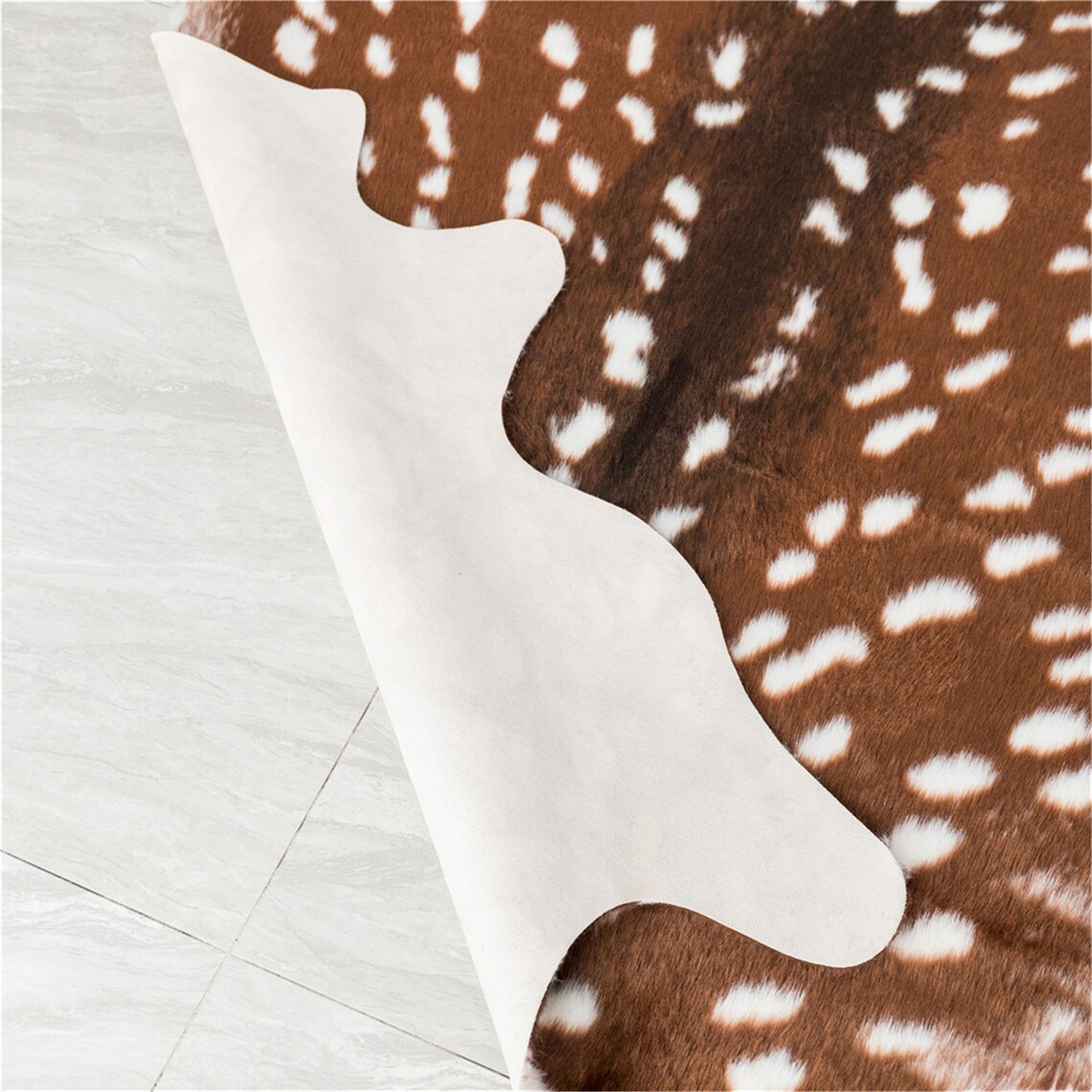 Fashion Hot Faux Deer Printed Carpet Velvet Imitation Leather Etsy