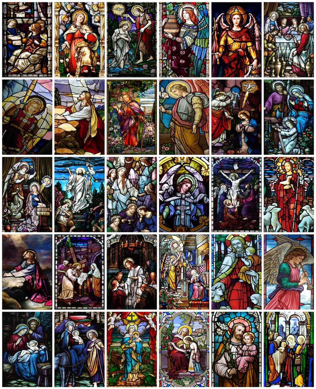 Stained Glass Window Decals – Christian Art With Angels, Saints, and ...