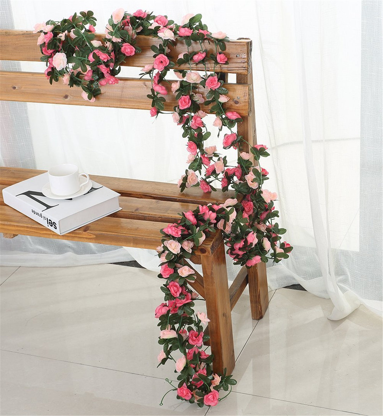 5 Pack 41 FT Fake Rose Vine Flowers Plants Artificial Flower Etsy