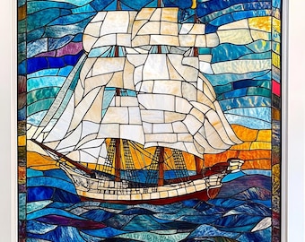 カスタム ヨット ステンドグラス ウィンドウフィルム 航海
