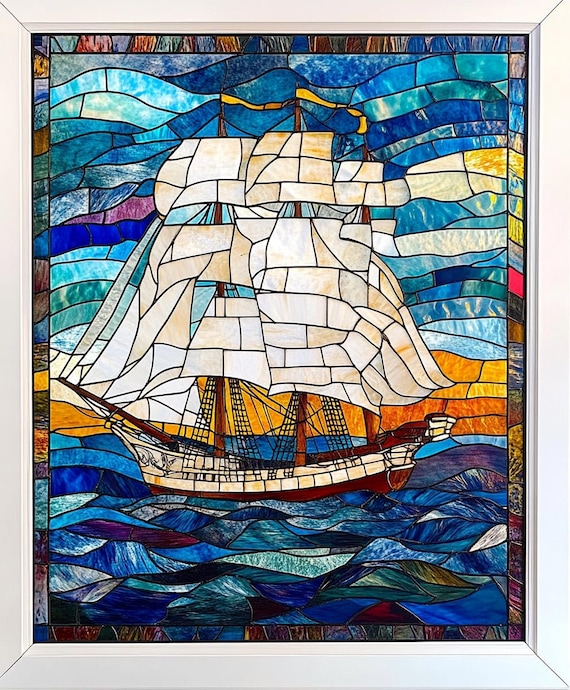 カスタム ヨット ステンドグラス ウィンドウフィルム 航海