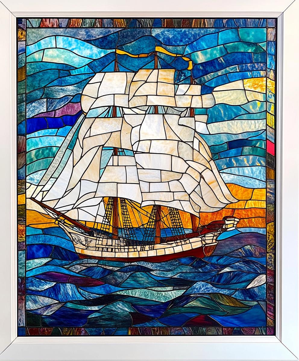 カスタム ヨット ステンドグラス ウィンドウフィルム 航海
