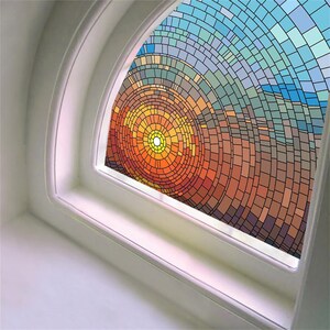 Window Film Frosted Stained Glass Films,customized Scenery Sun Starry ...