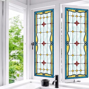Custom Cut Window Film - European Translucent Stained Glass Style for Privacy and Aesthetics