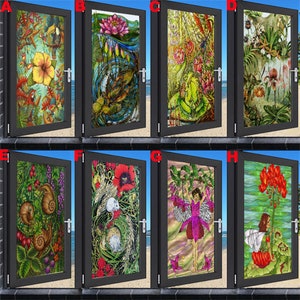 Custom Size Static Cling  Sunflower Privacy Films Door Sticker Kitchen Office Home Decor,Window Film Stained Glass Stickers