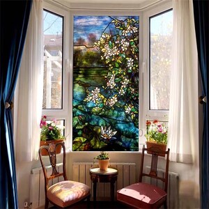 Static Cling Window Films - Custom Stained Glass Designs for Vintage Privacy Solutions