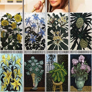 Filme de janela de vidro manchado 3d fosco privacidade estática adere adesivos de porta planta tamanho personalizado para banheiro escritório decoração de casa