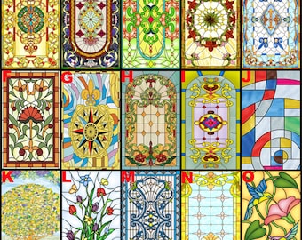 Customized Size Stained Glass Film Window Films Static Cling Frosted Church Sticker Bathroom Kitchen Cupboard Door Home Decor