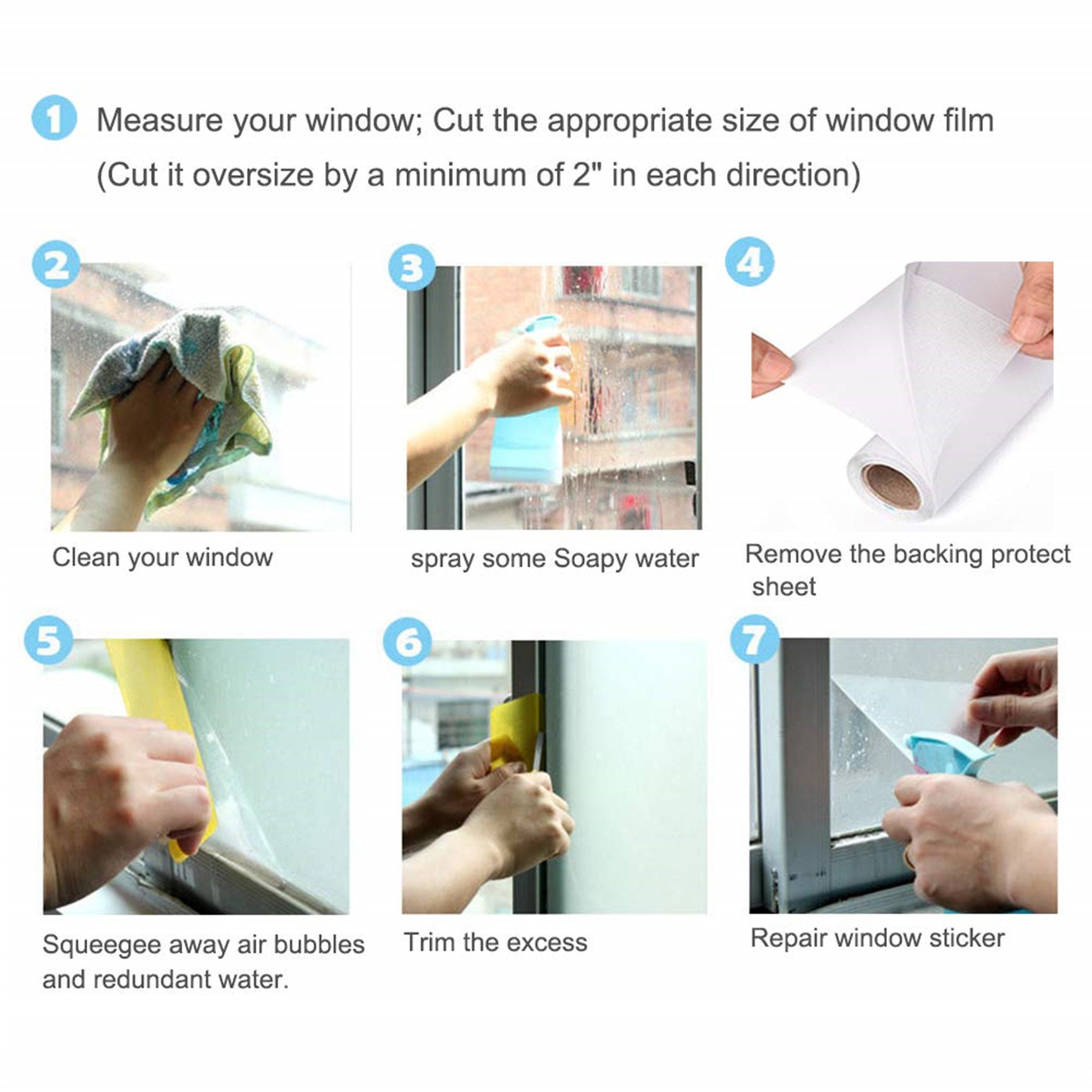 Fensterfolie 3D-Folie für Fenster Dekorative Folie Sichtschutzfolie  Statische Glasfolie Selbstklebend Anti-UV