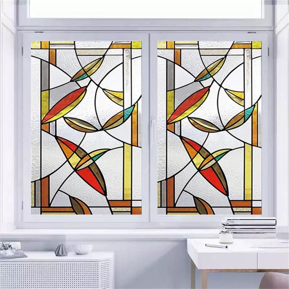 European Stained Glass Stickers Church Frosted Static Window Film