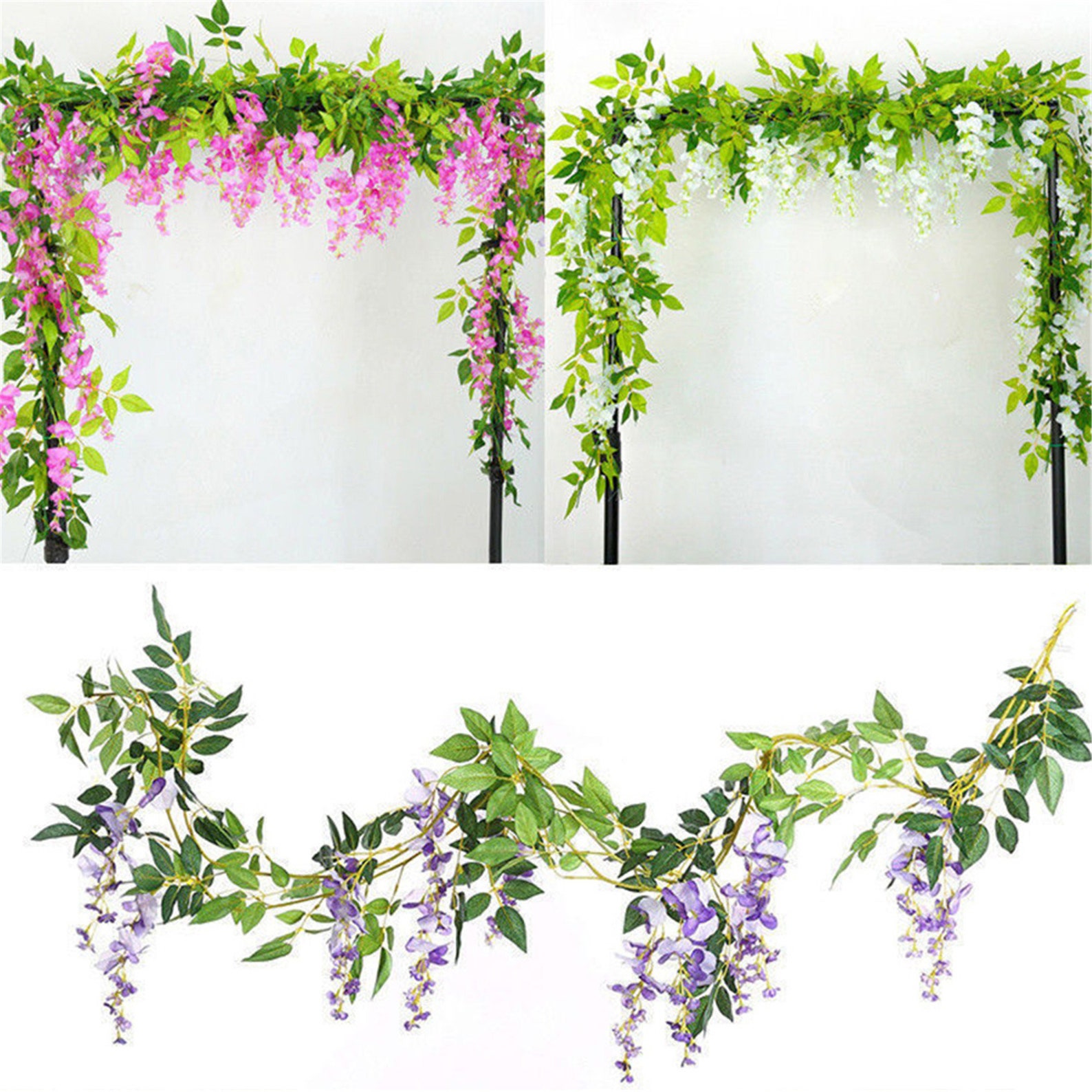 2M Wisteria Artificial Flowers Vine Garland Wedding Arch Etsy