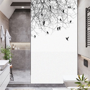 Window Film Privacy Nordic Style No Glue Glass Sticker Sun Protection Heat Control Adhesive Sticker For Furniture