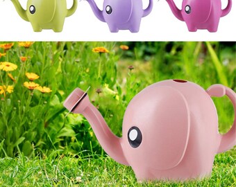 Kids Novelty Animal Watering Cans in Pink and Blue Long Spout 1/2 Gallon Capacity Grow Margo Set of 2 Elephant Watering Cans 