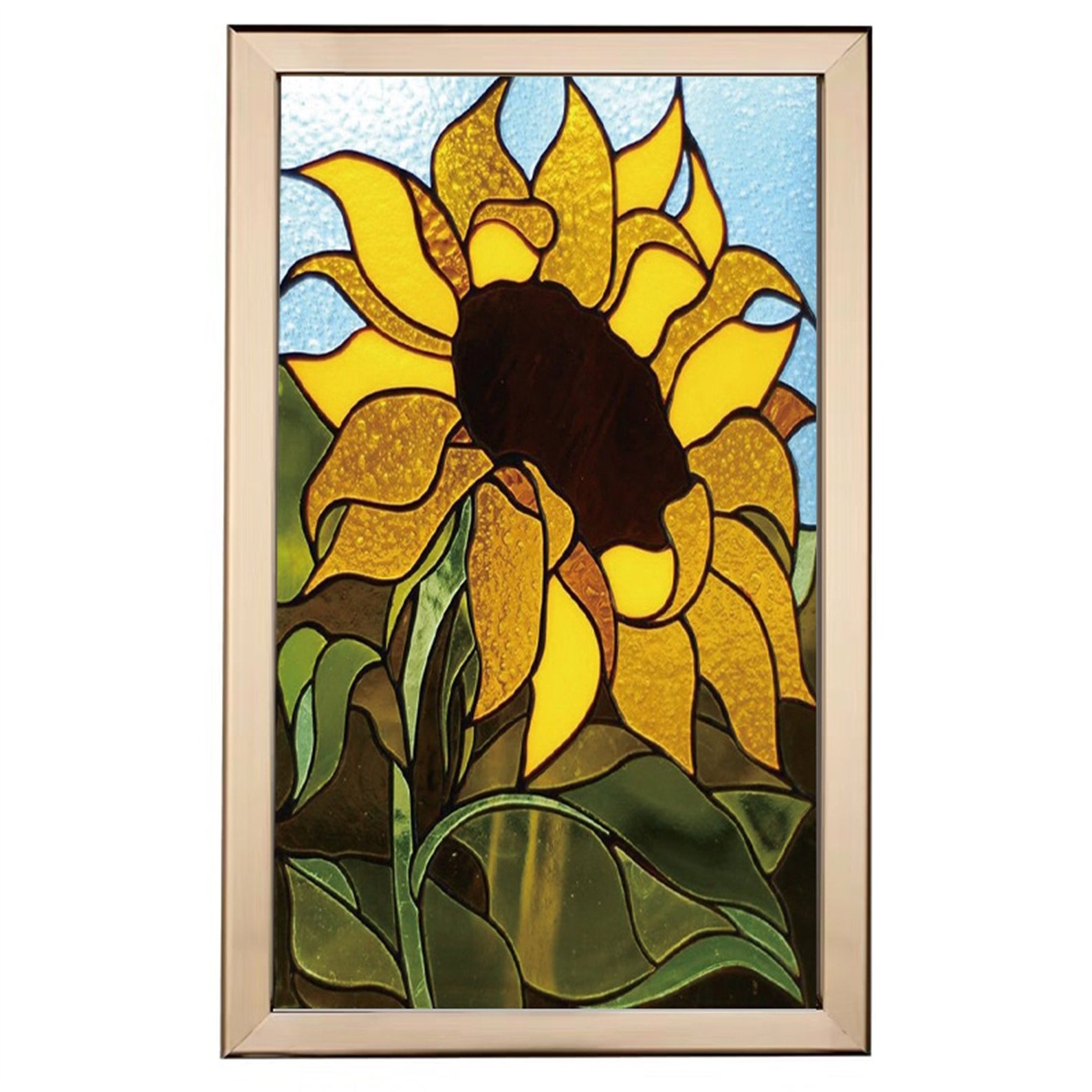 Custom Size Stained Glass Window Film Frosted Sunflower Glass Etsy