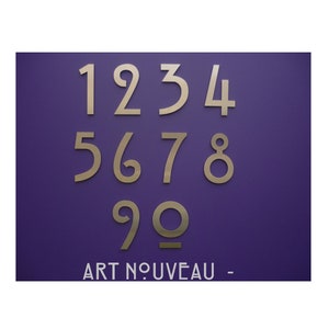 Art Nouveau - Mackintosh - Stainless Steel House Numbers/Numerals 12.5cm/5&quot;