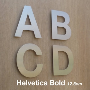 HELVETICA brushed Stainless Steel House Letters - 12.5cm/5&quot; series