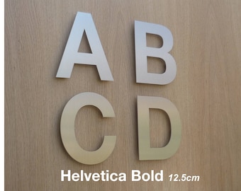 HELVETICA brushed Stainless Steel House Letters - 12.5cm/5&quot; series