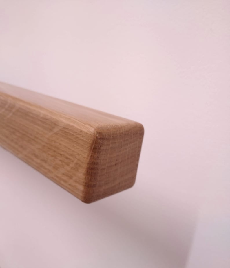 Modern Square Section SOLID OAK Handrail With Stainless Steel Etsy UK