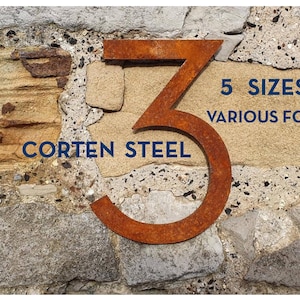 Corten Steel House Number, House LETTER, Weathered Steel House Number, Rustic Steel House Number, Rusty House Number, ANY FONT