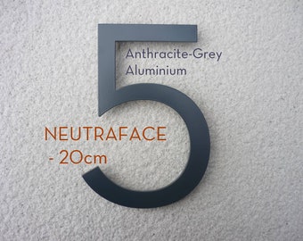 NEUTRAFACE Anthracite GREY Aluminium House Number - 20cm