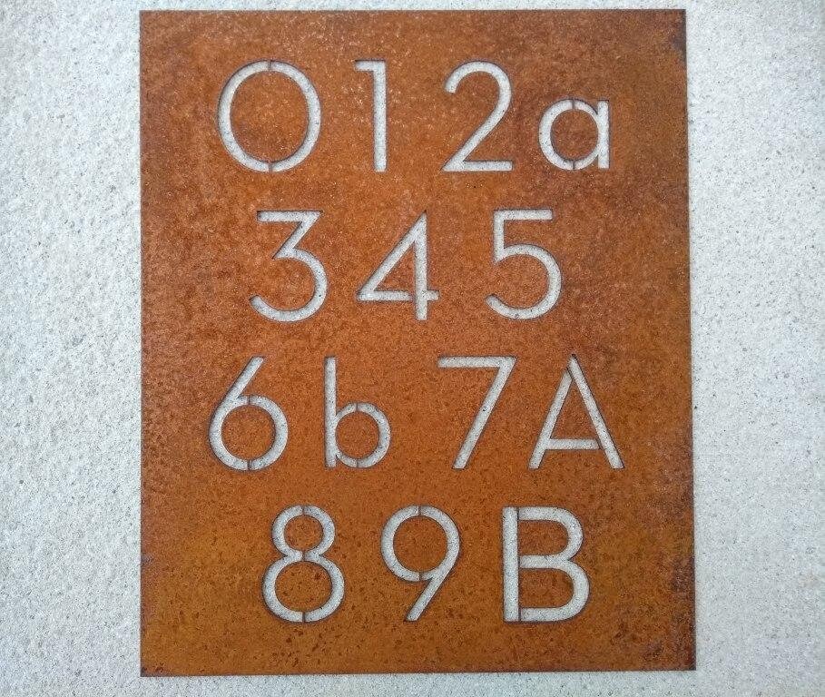 View of Corten Steel House Number Sign, Rustic Weathering Steel Plaque, Rusted ...